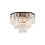 Plafon Cristal 9xE14 czarno/przezroczysty 7627 - 2