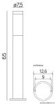 Słupek ogrodowy INOX ST 022-650 SU-MA ze stali nierdzewnej 65 cm  - 3