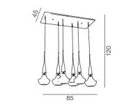 Lampa wisząca TASOS 6 AZ0262 Azzardo Nowoczesna i designerska w kolorze czarnym - 3