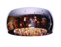 Lampa sufitowa plafon  BURN 2 TOP AZ0700 Azzardo Oryginalny dymiony klosz z którego wystają kryształki - 2