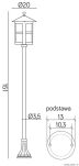 Lampa ogrodowa stojąca CORDOBA II K 5002/1/TD SU-MA VINTAGE CZARNA 151 CM - 3