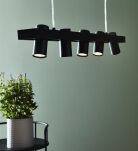 Lampa wisząca TORINO 5L Czarny 107784 tuby nowoczesne metal  - 3