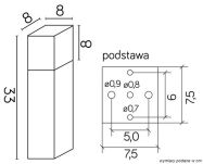 Lampa ogrodowa słupek CUBE CB-330 AL SU-MA NOWOCZESNY PROSTY SREBRNY - 3