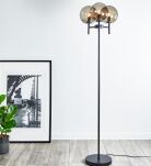 Lampa podłogowa CROWN 107947 Markslojd dymione klosze czarna ściemniacz  - 2