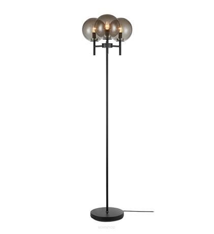 Lampa podłogowa CROWN 107947 Markslojd dymione klosze czarna ściemniacz 