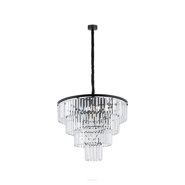 Lamp wisząca / żyrandol Cristal 12xE14 czarno/przezroczysta 7614
