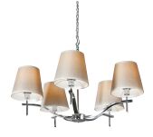 Lampa wisząca PRINCESSA 5 AZ0724 Azzardo Pięcioramienna podstawa i beżowe abażury z tkaniny nowoczesna klasyczna - 2