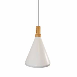 Lampa wisząca NORDIC WOODY biało drewniana 25 cm ST-5097c