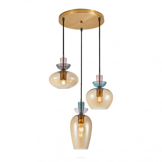 Lampa wisząca Fanda PND-31882-3A-GD-AMB Italux