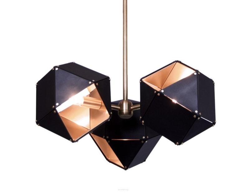 Lampa wisząca NEW GEOMETRY-3 czarno złota 45 cm ST-8861-3