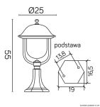 Lampa stojąca ogrodowa PRINCE K 4011/1/O SU-MA RETRO LATARNIA ZEWNĘTRZNA - 2