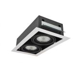 Lampa sufitowa wpuszczana NOVA 2 AZ2877 Azzardo Podwójna techniczna ruchoma  o biało-czarnym wykończeniu - 2