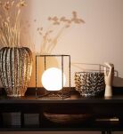 Lampa stołowa EVE 1L Czarny/Biały 107816 prostokątna czarna podstawa z kulą w środku art deco - 2
