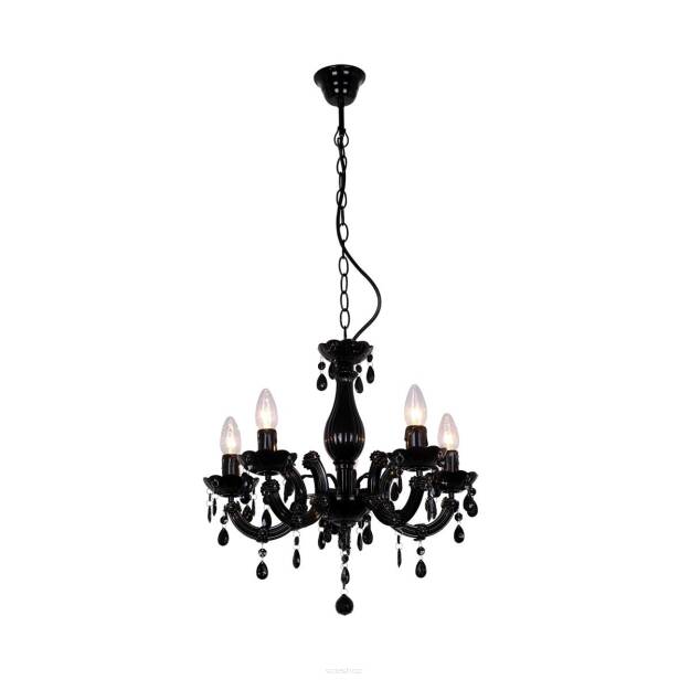 Lampa wisząca MAGNOLIA RLD94016-5B ZumaLine Czarne wykończenie łańcuszki elegancka