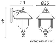 Kinkiet zewnętrzny klasyczny PRINCE K 3012/1/O SU-MA  - 2
