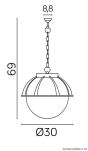 Lampa wisząca KULE Z KOSZYKIEM 250 K 1018/1/KPO 250 SU-MA ZEWNĘTRZNA - 2