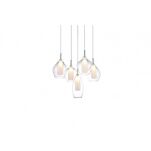 Lampa wisząca AMBER MILANO Azzardo Opływowe szklane klosze zjawiskowe różne kształty chrome / clear  - 10