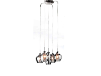 Lampa wisząca AMBER MILANO Azzardo Opływowe szklane klosze zjawiskowe różne kształty chrome / clear  - 2