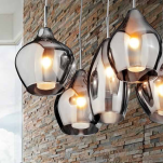 Lampa wisząca AMBER MILANO Azzardo Opływowe szklane klosze zjawiskowe różne kształty chrome / clear  - 7
