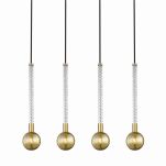 Lampa wisząca na listwie MIDA eleganckie zwisy szczotkowany mosiądz Zuma Line P0583-04A-2GHF - 2