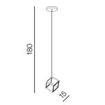 Lampa wisząca STRANGE 1 AZ3149  nowoczesny styl kolor czarny aluminiowa przestrzenny sześcian boku 15 cm - 2