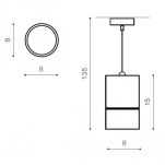 Lampa wisząca RAFFAEL AZ3497 Azzardo Nowoczesna i minimalistyczna w kształcie tuby CZARNY MAT - 2
