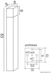 Lampa ogrodowa słupek CUBE CB-830 BL SU-MA FUNKCJONALNA CZARNA 83 CM  - 4