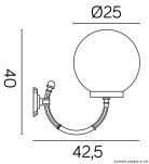 Kinkiet zewnętrzny KULE CLASSIC K 3012/1/K 250 P SU-MA STYLOWY - 4