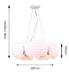 Lampa wisząca RONDO AZ0115 Azzardo Oryginalne designerskie karbowane klosze w kolorze białym - 5