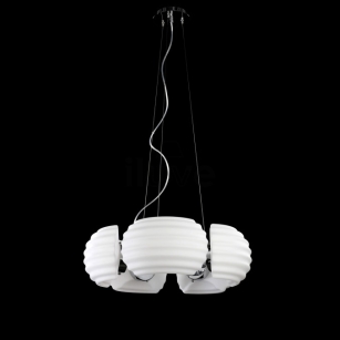 Lampa wisząca RONDO AZ0115 Azzardo Oryginalne designerskie karbowane klosze w kolorze białym