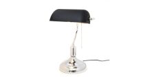 KLASYCZNA LAMPA BANKIERSKA BIURKOWA CZARNA BANKER CLASSIC LDT 305 (BK+CHR) - 2