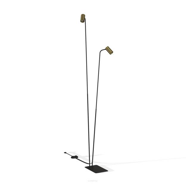 Lampa podłogowa Mono II 2xGU10 czarno/mosiężna 212cm 7712