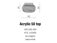 Plafon/lampa sufitowa ACRYLIO 50 TOP AZ0053 Azzardo Dekoracyjny i bogato zdobiony kryształkami - 3