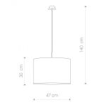 Lampa wisząca Alice L E27 szara 6816 - 2