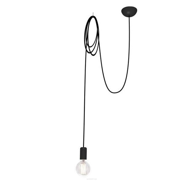 Lampa wisząca SPIDER 6792 Nowodvorski CZARNA minimalistyczna opleciony kabel