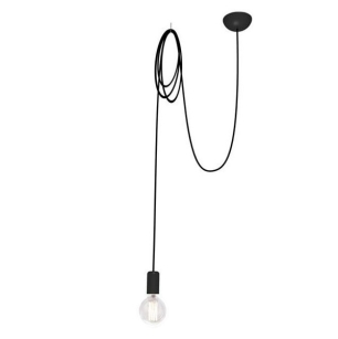 Lampa wisząca SPIDER 6792 Nowodvorski CZARNA minimalistyczna opleciony kabel