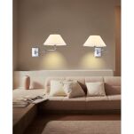 Lampa ścienna TRAPEZIO WHITE WALL AZ1542 Azzardo Trapezowy abażur z ruchomy wysięgnik - 2
