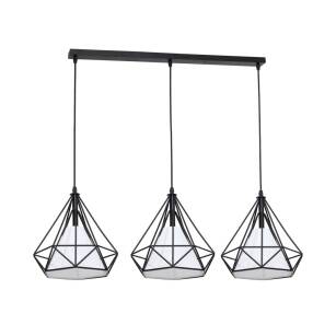 Lampa wisząca TRIANGOLO 162 Milagro industrialna klatka druciana czarny biały ML162