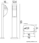 Lampa stojąca słupek CITY 11836 R BL SU-MA OGRODOWA CZARNA 99 CM - 2