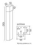 Słupek ogrodowy CUBE MAX CB-MAX 1000 DG SU-MA 100 CM CIEMNY POPIEL - 3