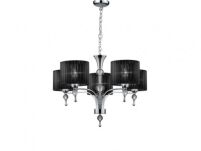 Lampa wisząca IMPRESS 5 Azzardo Materiałowe klosze połączone z eleganckim korpusem ozdobionym kryształkami 3 kolory  - 2