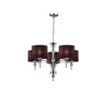 Lampa wisząca IMPRESS 5 Azzardo Materiałowe klosze połączone z eleganckim korpusem ozdobionym kryształkami 3 kolory  - 3