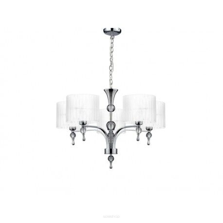 Lampa wisząca IMPRESS 5 Azzardo Materiałowe klosze połączone z eleganckim korpusem ozdobionym kryształkami 3 kolory 