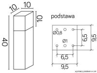 Słupek ogrodowy CUBE MAX CB-MAX 400 BL SU-MA WYSOKOŚĆ 40 CM CZARNY - 3