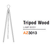 Podstawa / stelaż do lampy podłogowej TRIPOD WOOD AZ3013 Azzardo LAMP BODY  DREWNIANA TRÓJNOŻNA  - 7