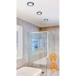 Lampa sufitowa SLIM ROUND 9 Azzardo Wpuszczana minimalistyczna okrągła chrom IP44 3000K/4000K - 3
