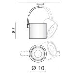 Lampa sufitowa COSTA ARM AZ2703 Azzardo Nowoczesna techniczna na obrotowej rączce  - 2
