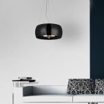 Lampa wisząca  COSMO AZ0909 Azzardo Nowoczesna klosz w kształcie ronda o czarnym wykończeniu. - 4