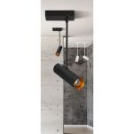 Lampa sufitowa LENS SQUARE AZ3515 Azzardo Czarno-złota ruchoma tuba na nóżce i prostokątnej podsufitce - 2