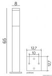 Słupek ogrodowy INOX KWADRATOWA SS802-650 SU-MA wysokość 65 cm - 3